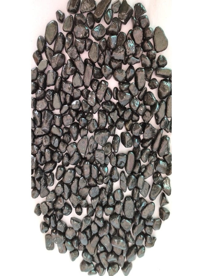 Power Stone Decorative Coloured Painted Asymmetric Marble Stone Pebbles for Vase Filler Plant Pots Aquarium Home Garden Outdoor Decoration (Black, 1 Kg) - Image 3